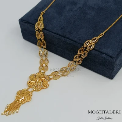 سرویس طلا بحرینی مدل هَیا با طلای ۱۸ عیار و طراحی عربی سنتی